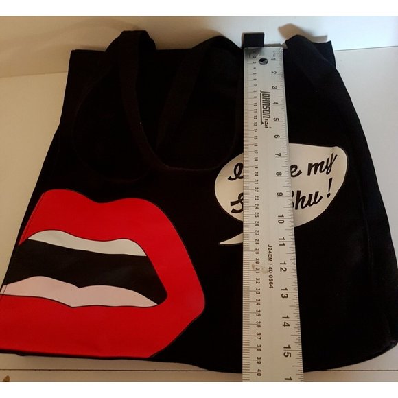 Yazbukey for SHU UEMURA Canvas Tote Bag Purse I Love My Shu Shu Black - Picture 7 of 9